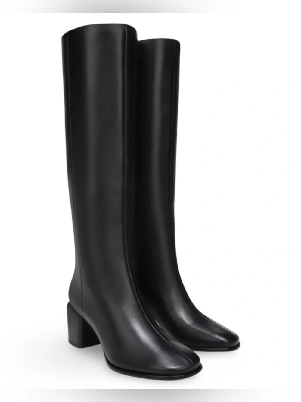 Vince Maggie Black Leather Over-the-Knee Block Heel Boots Size 10